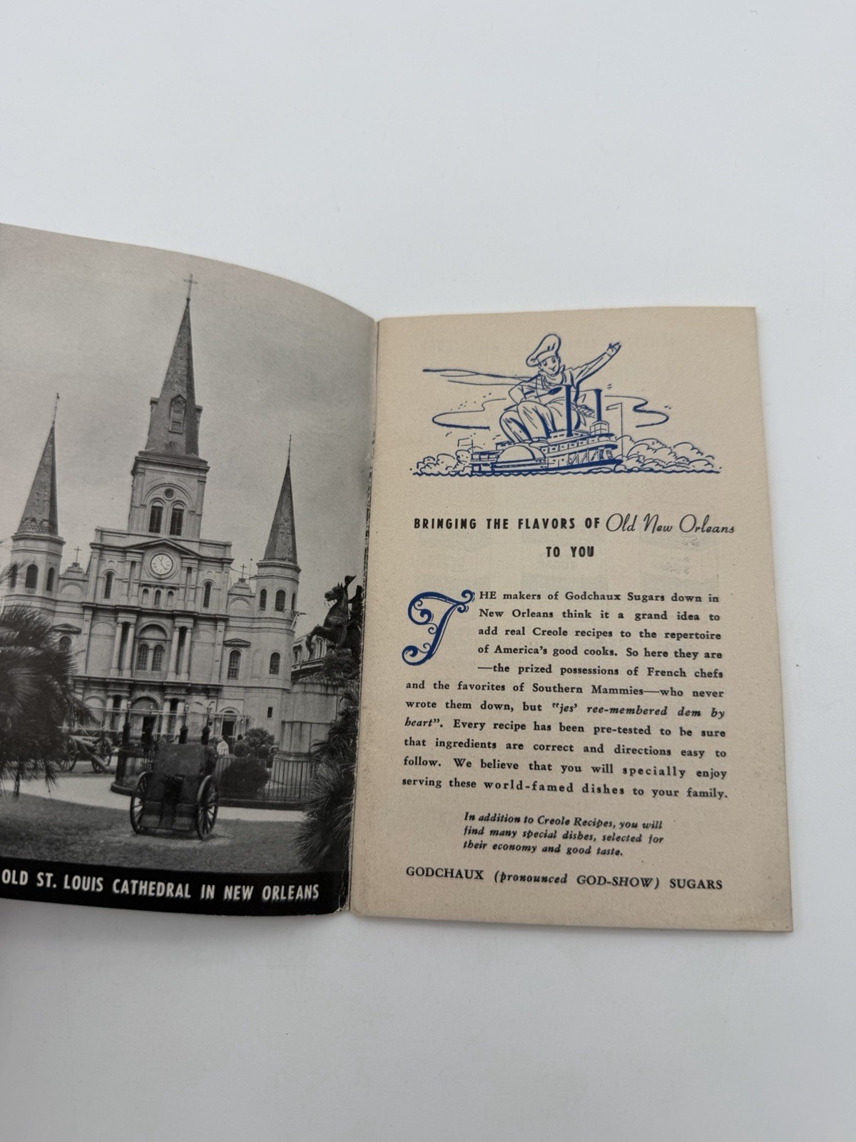 1951 Godchaux Sugars New Orleans Cookbook Creole Recipes VTG