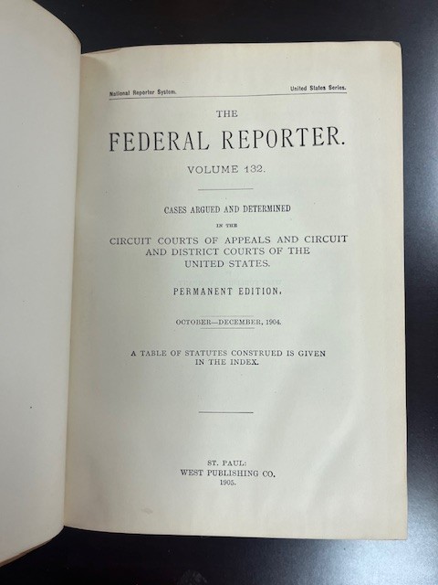Lot of 5 Federal Reporter Antique Law Books 1900s Vols 129 130 131 132 140