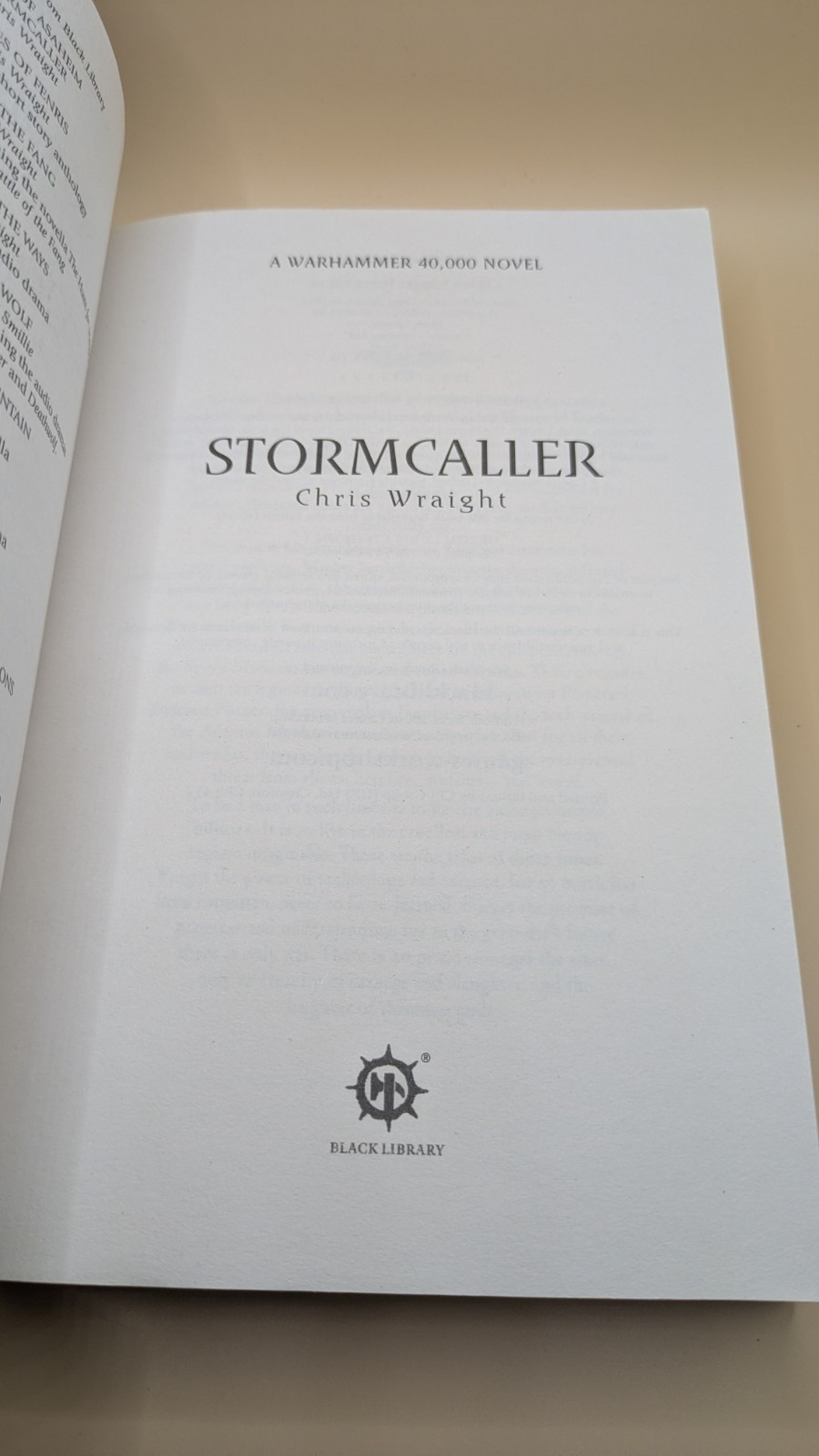 Warhammer 40K: Stormcaller – Chris Wraight – Space Wolves Novel Black Library PB