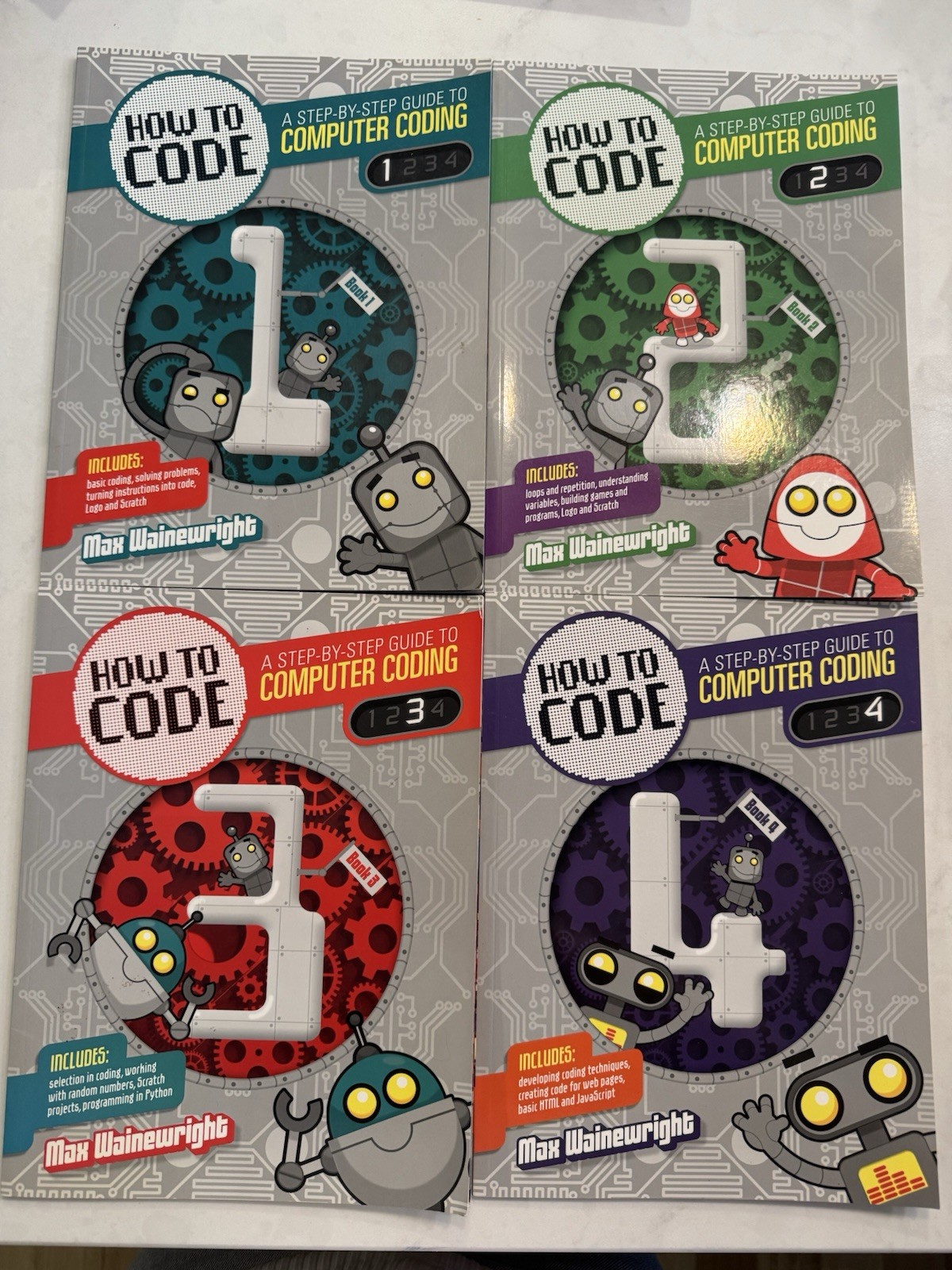 How to Code: Step-by-Step Guide to Computer Coding Books 1-4 By Max Wainewright