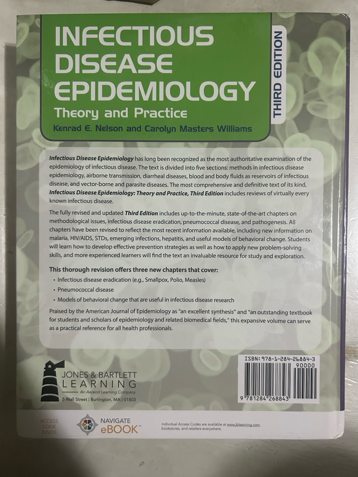 Infectious Disease Epidemiology by Kenrad E. Nelson 3rd Edition