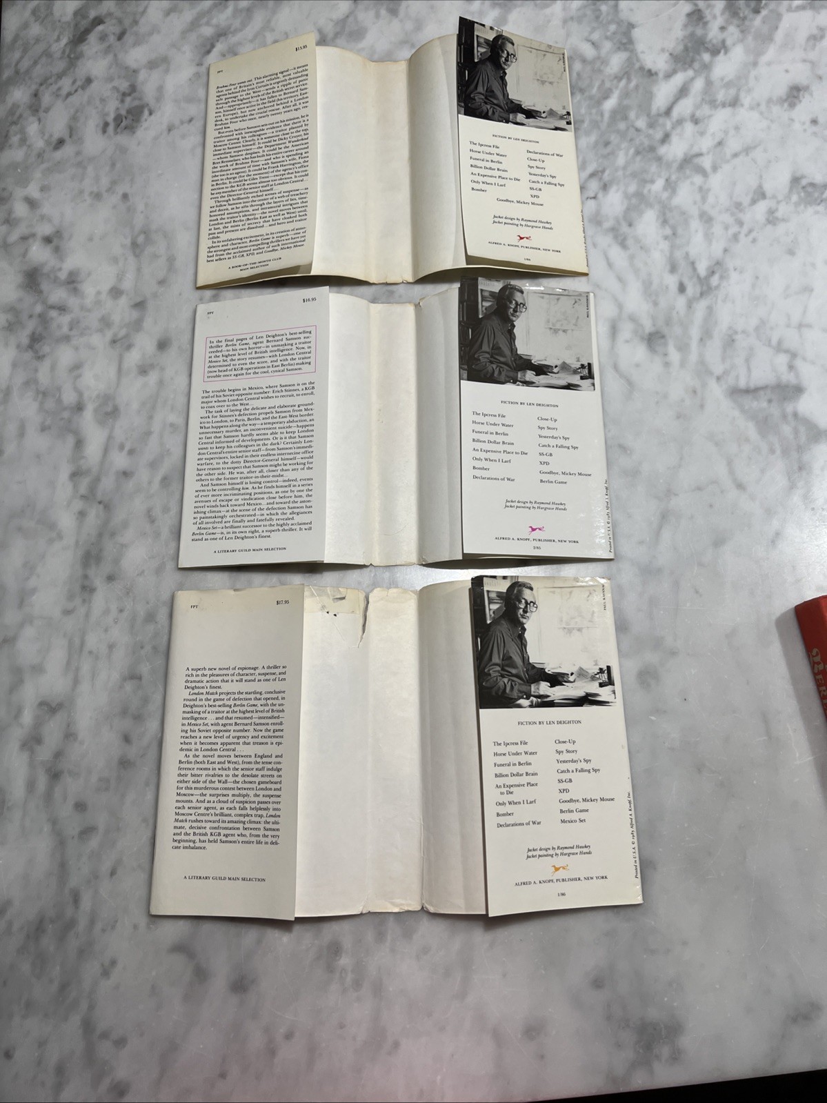 Len Deighton Book Lot 5 Trilogy And Set 2 Spy Hook Spy Line HC DJ Several 1st