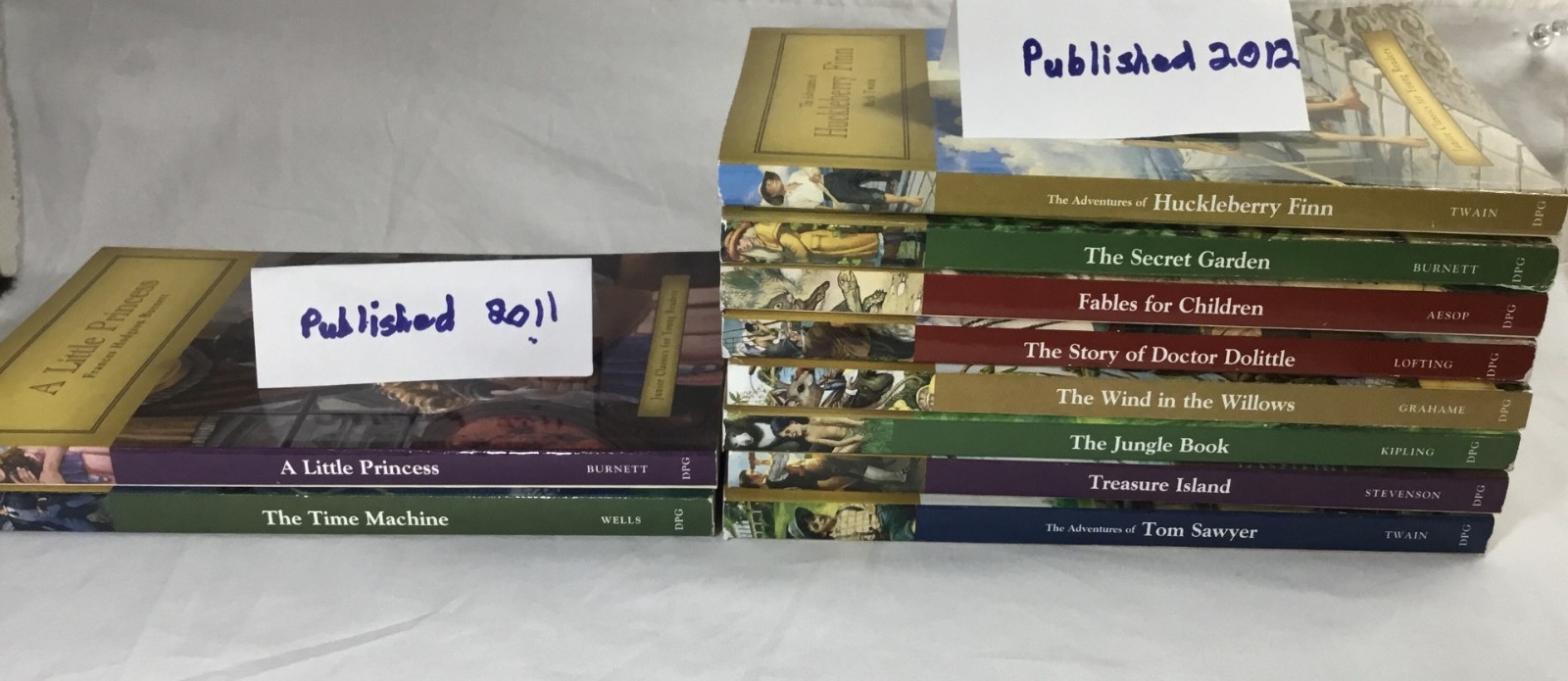 Books, Junior Classics, set of 10, age 7+, paperback, Dalmatian Press 2011- 2012