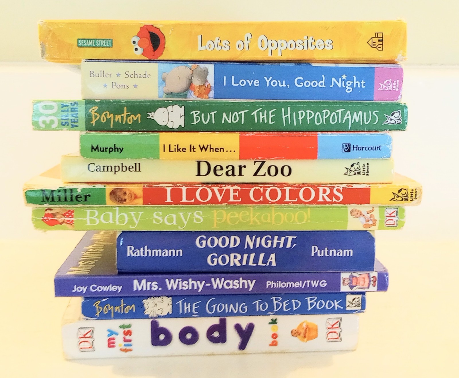 Baby Board Books Lot of 11 from 1990s to 2000s with Pop Ups & Touch & Feel