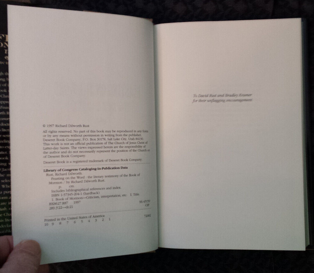 Feasting on the Word: The Literary Testimony of the Book of Mormon by R.D. Rust