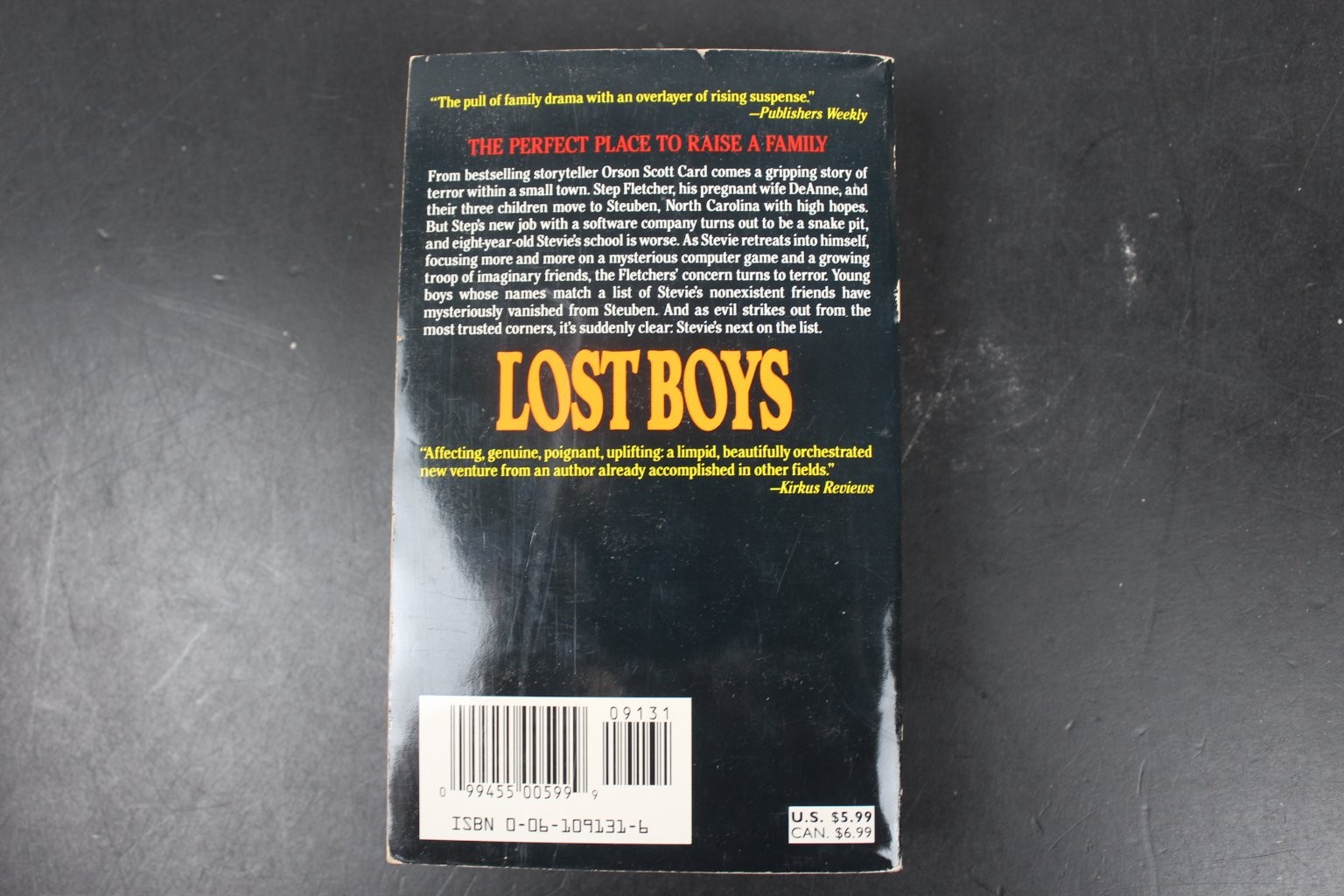 Lost Boys Orson Scott Card 1993 First HarperPaperbacks Printing Horror Thriller