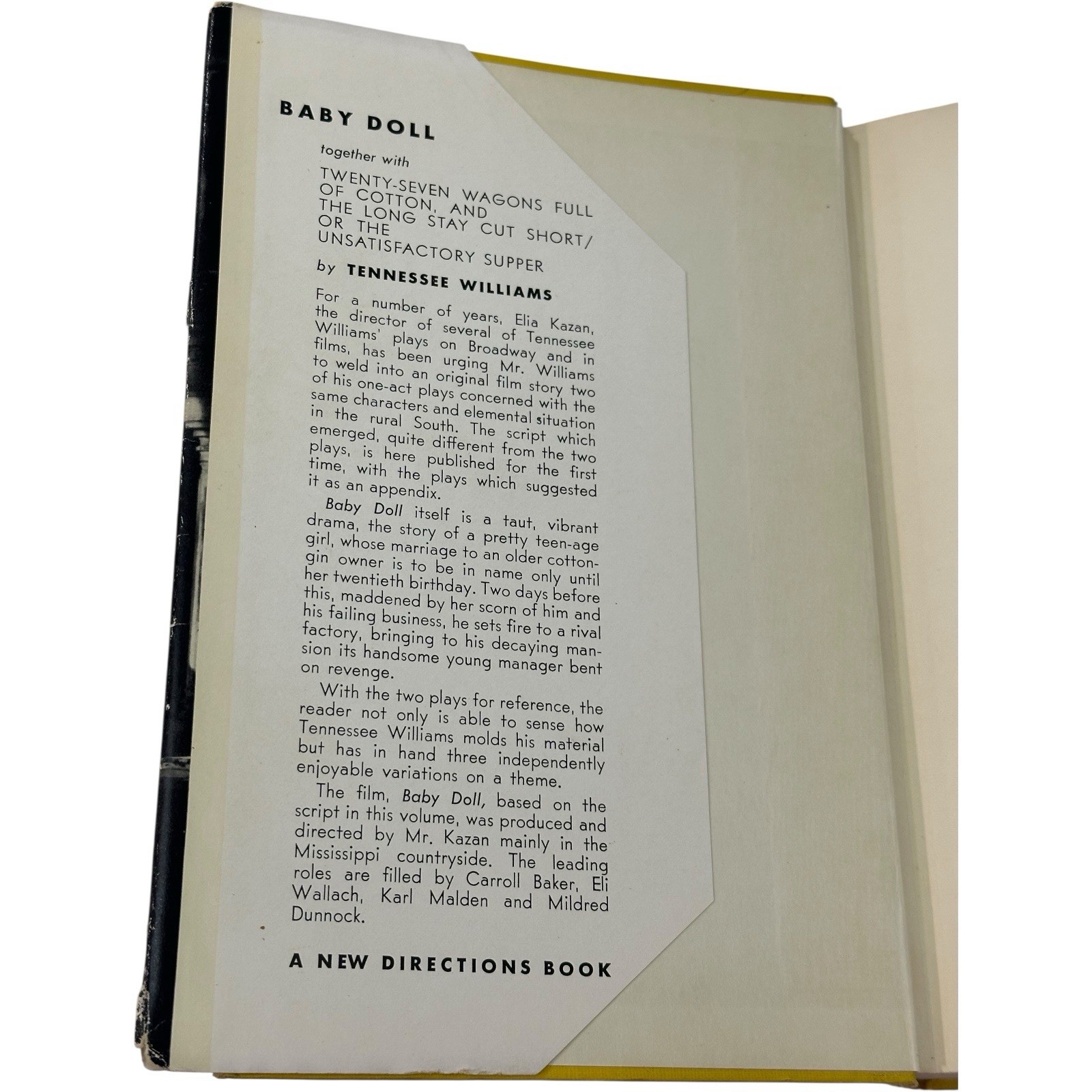 BABY DOLL | Tennessee Williams 1st Ed 2nd Printing 1956 HCDJ Play Classic Drama