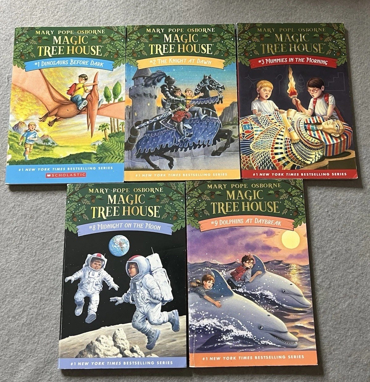 Magic Tree House Lot 5 Books #1, 2, 3, 8, 9 Osborne 2012 Children’s Fiction
