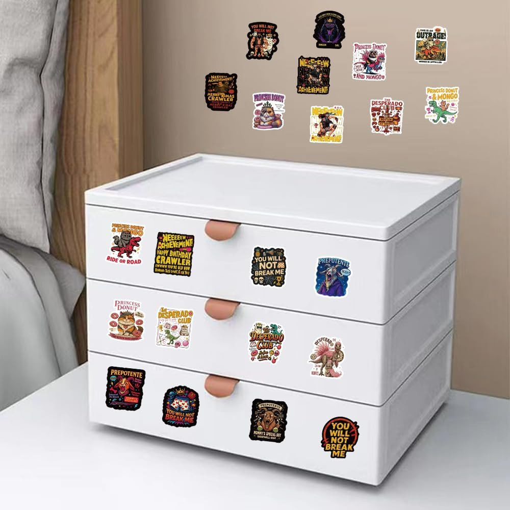 60Pcs DCC This Is an Outrage Princess Donut Sticker Funny Dungeon Book Crawler R