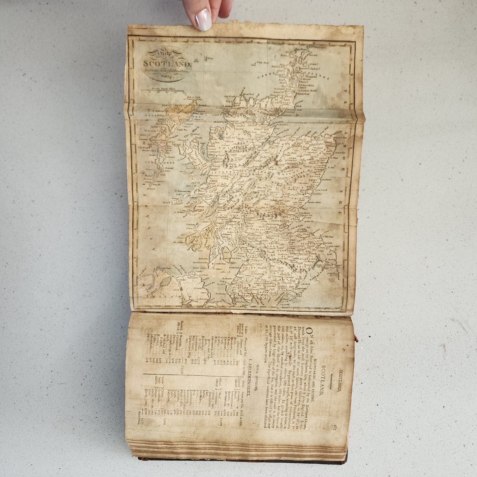 1805 System of Geography Vol IV Glasgow Antique Leather Book with Foldout Maps