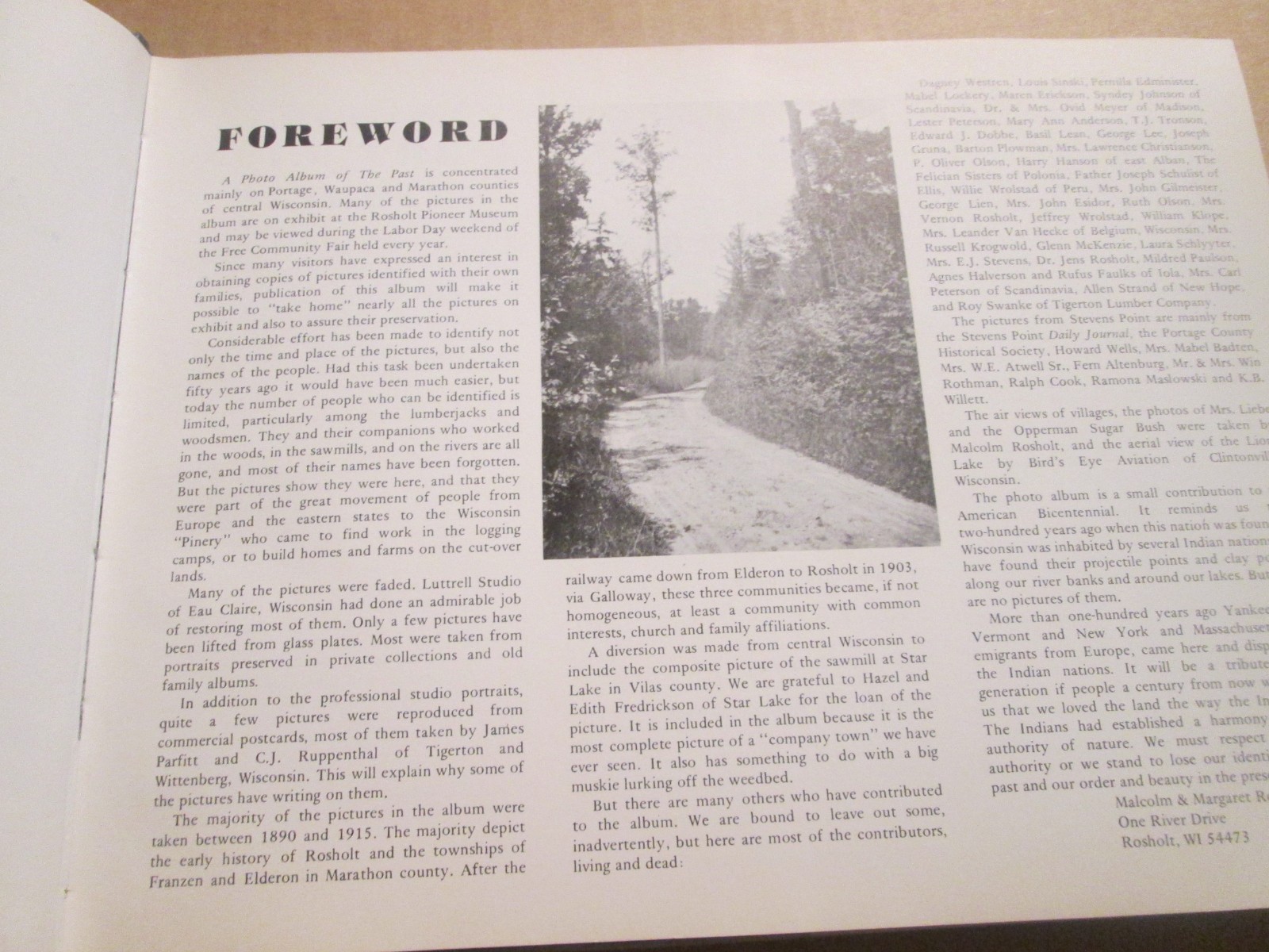 SIGNED Photo Album of the Past Pioneer Scenes Central Wisconsin Malcolm Rosholt