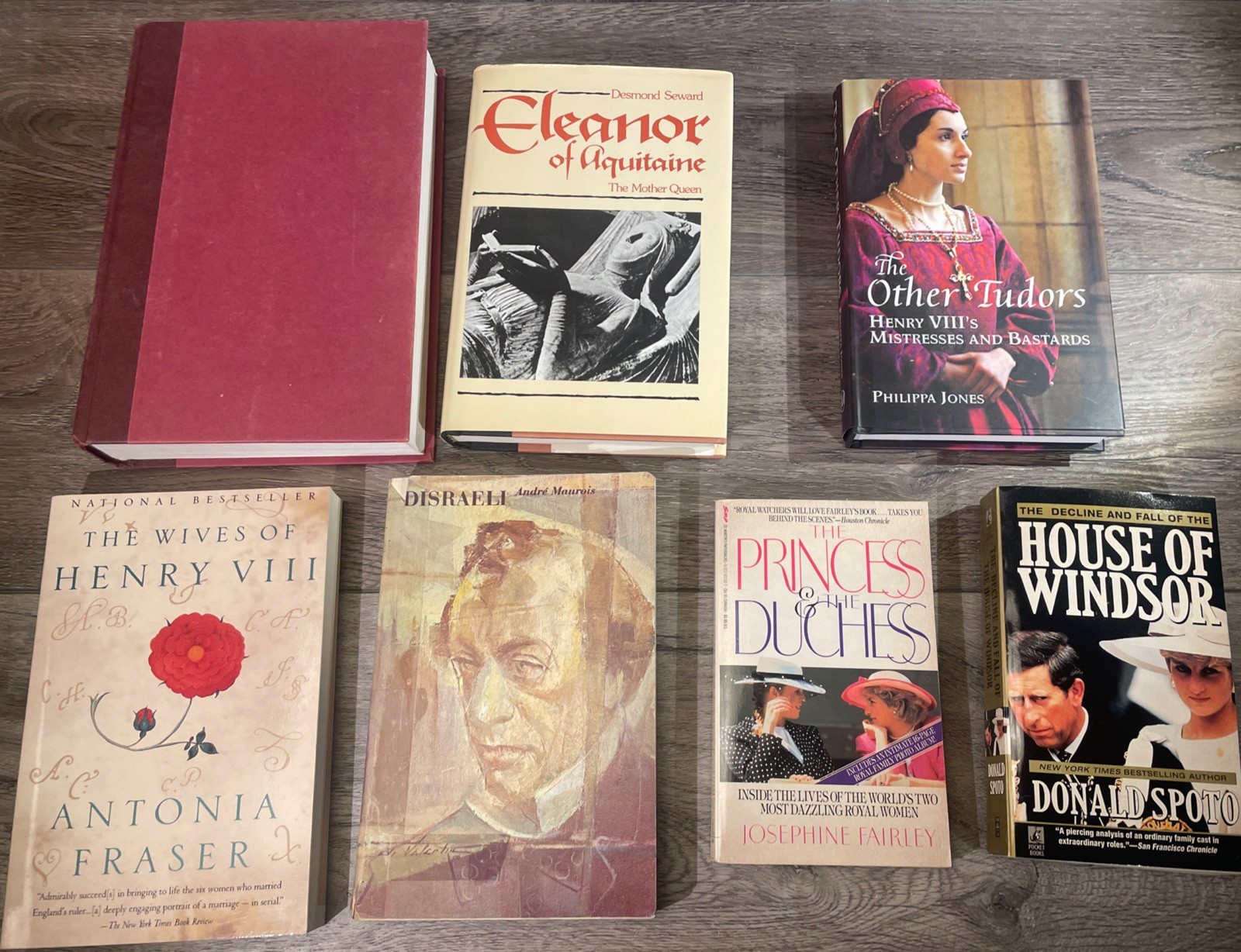 Tudor & British Royalty Book Lot Of 7 – Elizabeth I, Henry VIII, Eleanor, More