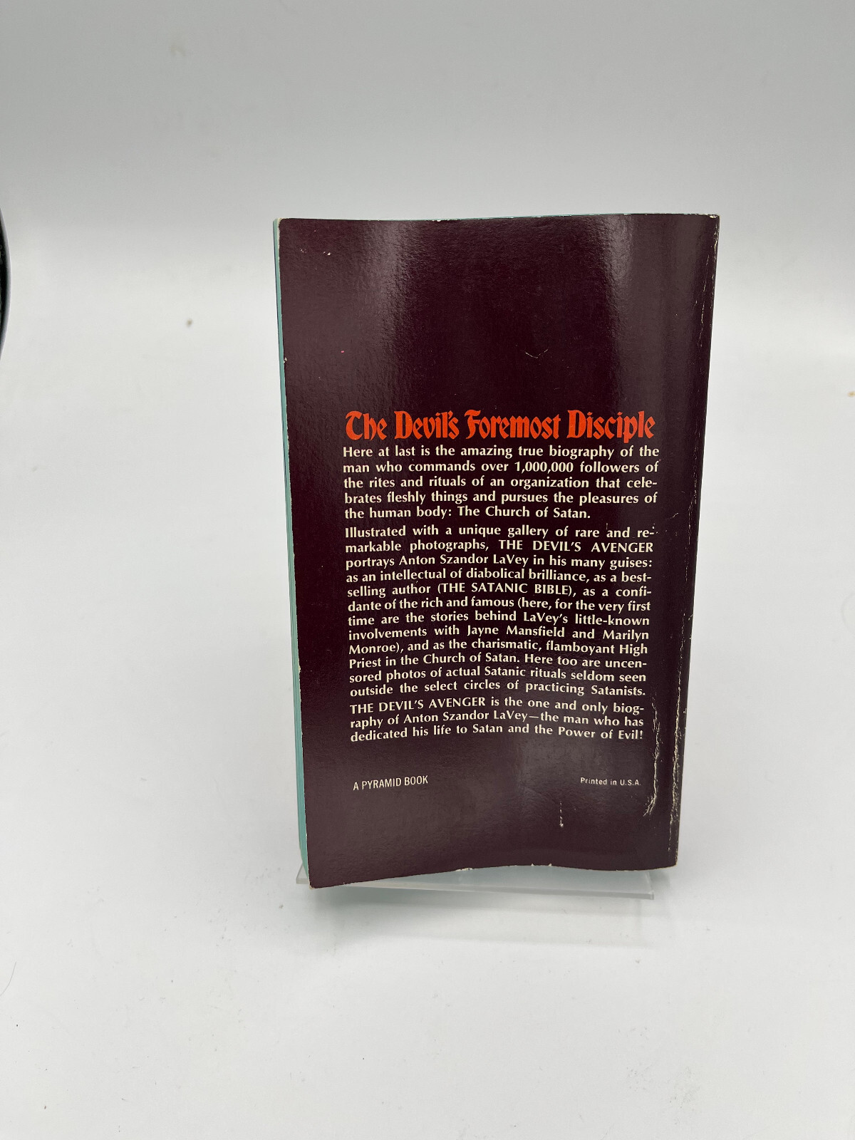 The Devil’s Avenger: A Biography of Anton Szandor La Vey 1st Edition Wolfe 1974