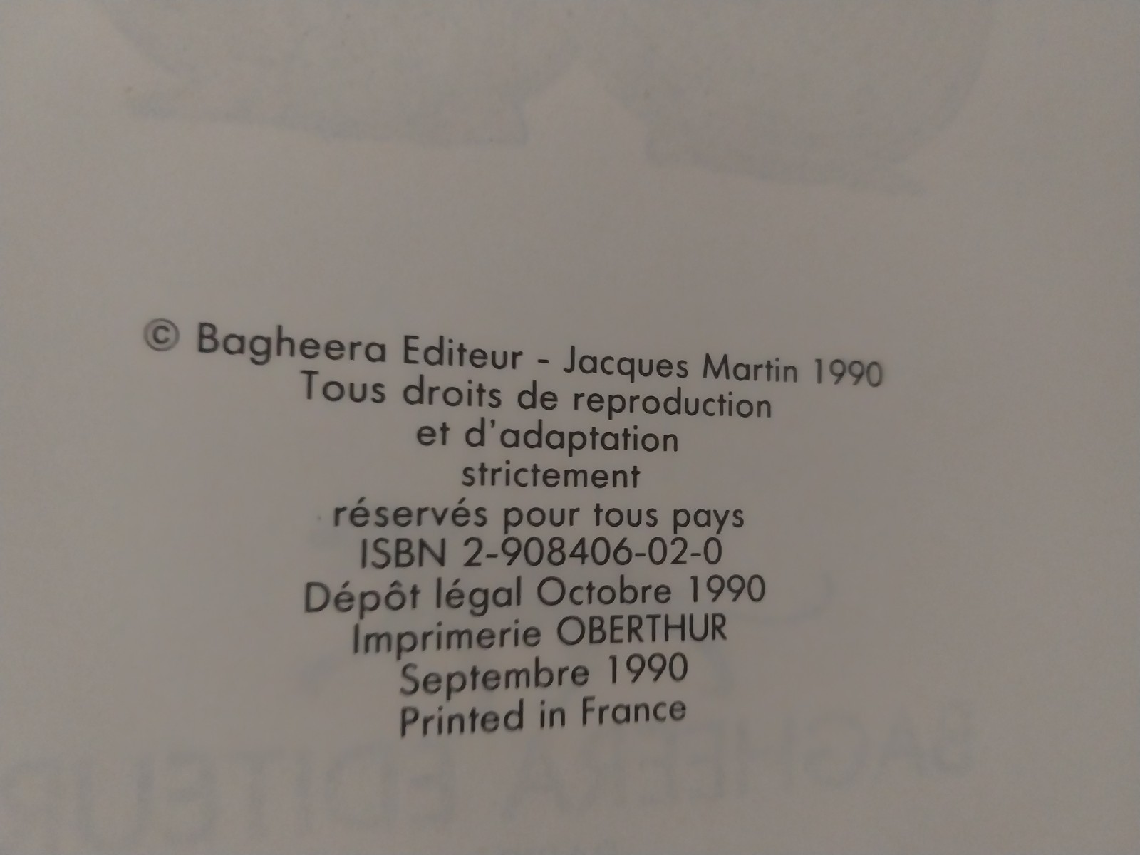Jacques Martin – Orion – Le Lac Sacre – Bagheera 1990