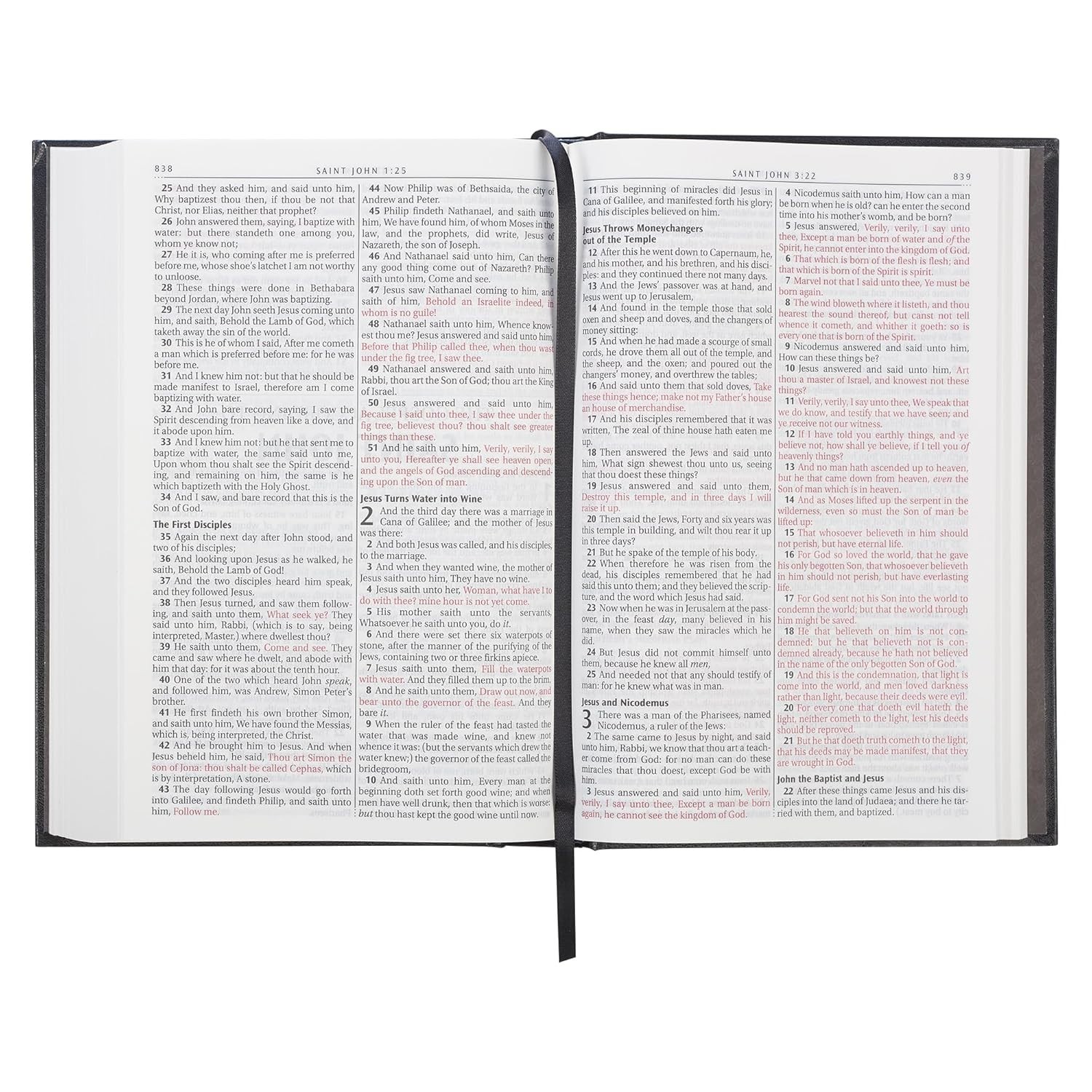 The Holy Bible KJV King James Version LARGE PRINT Hardcover.Jesus Words In Red**