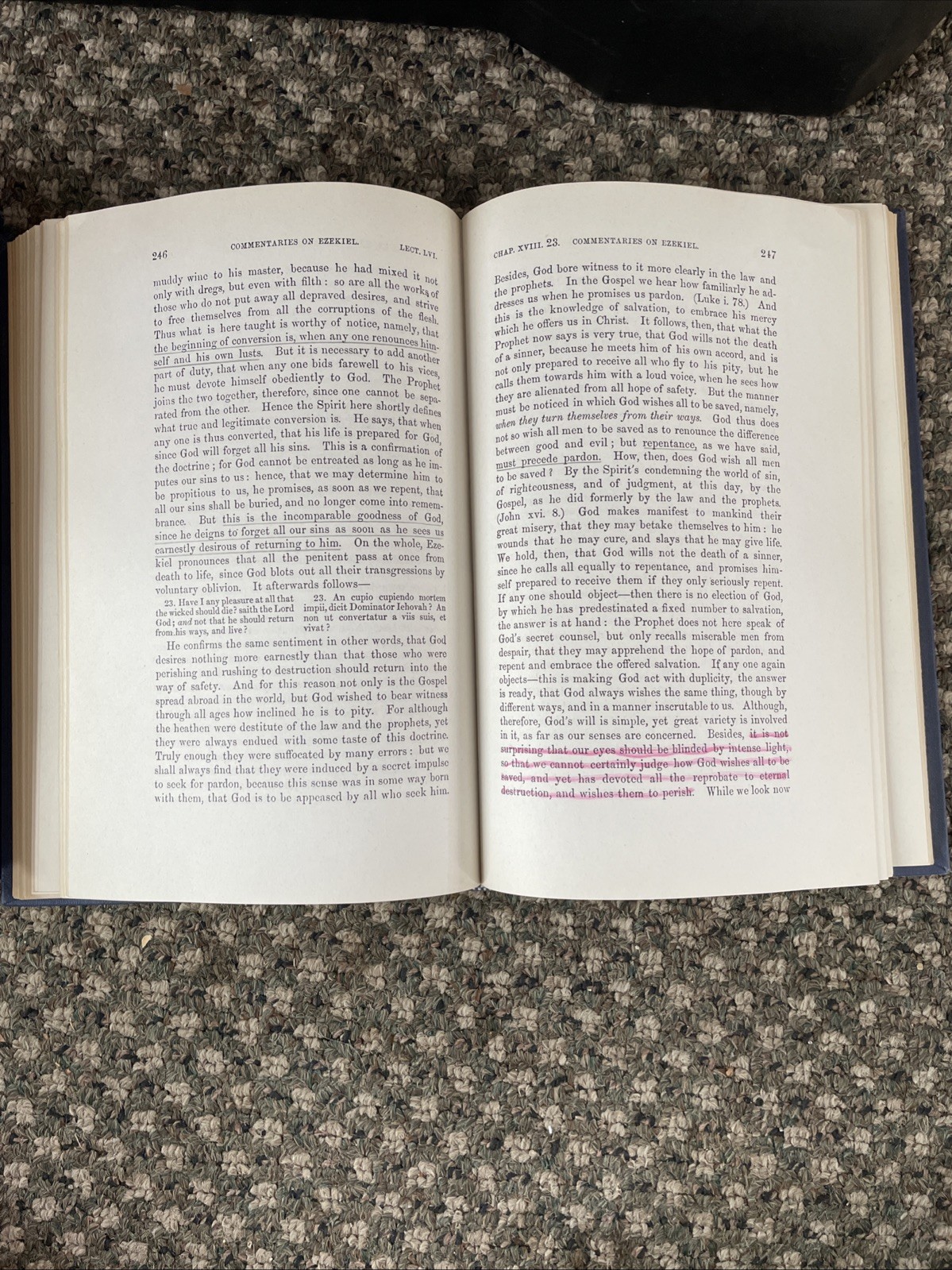 Calvin’s Commentary on Ezekiel 2 Volume Set Eerdmans 1948 Hardback