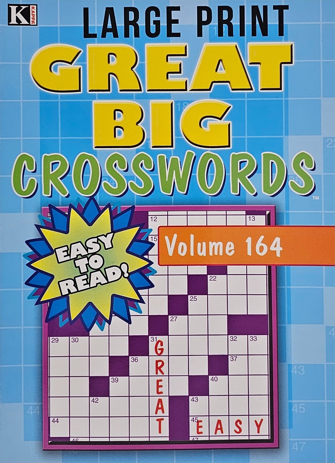 New 4 Large Print Great Big Crosswords Kappa Puzzle Books Vol#159-164 Fun Hobby