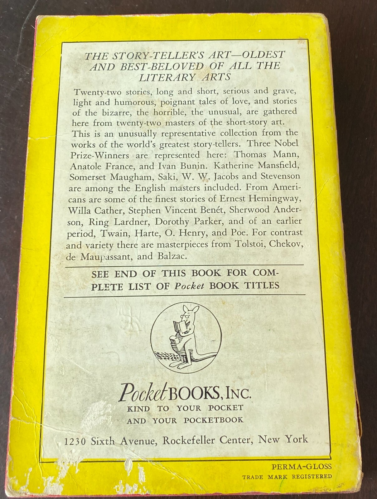 The Pocket Book of Short Stories 428 pages 9th Printing 1942 PB (W)