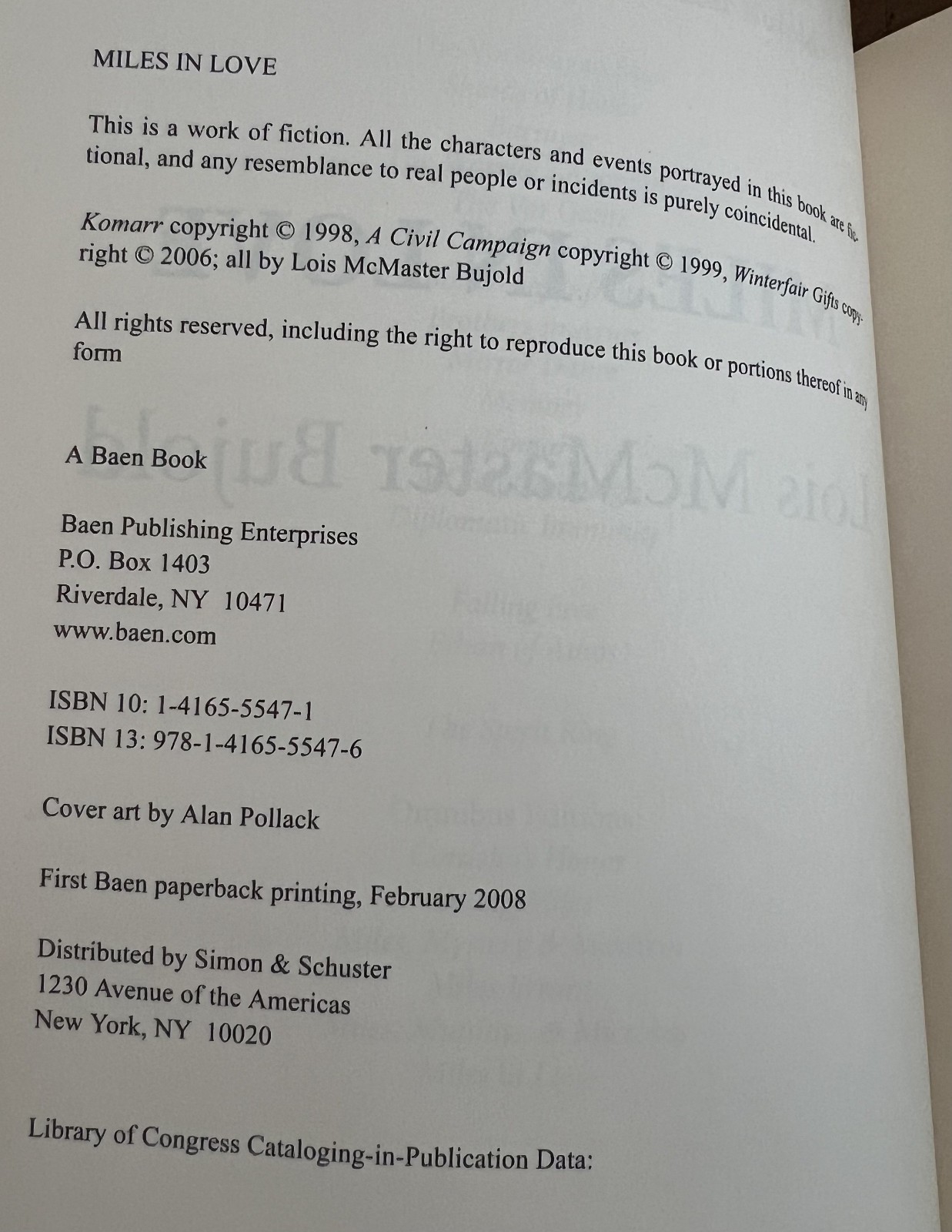 1st edition | Miles in Love | Omnibus | Vorkosigan Saga by Lois McMaster Bujold