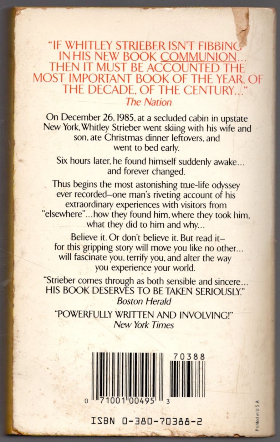 Communion: A True Story by Whitley Strieber