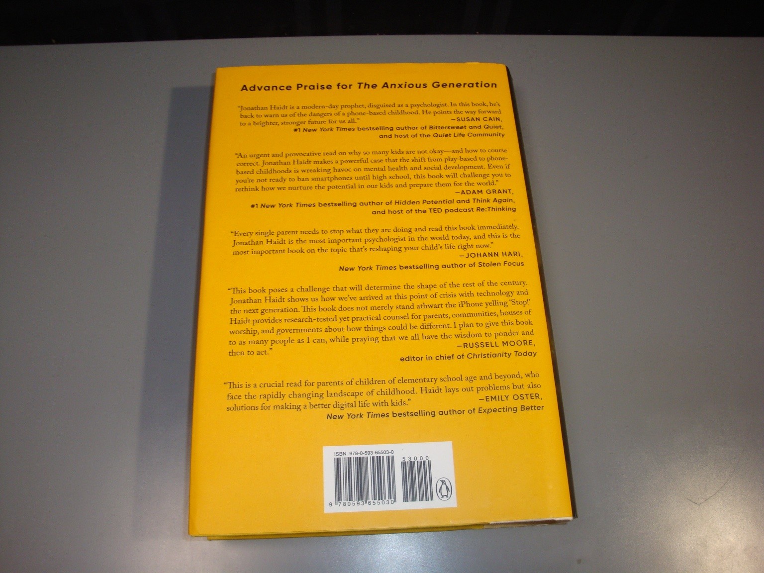 The Anxious Generation Jonathan Haidt 2024 9th Printing Hardcover Penguin Press