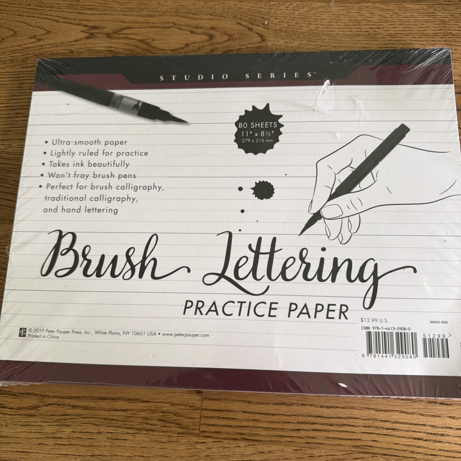 Brush Lettering Practice Pad by Inc. Peter Pauper Press (2019, Trade Paperback)