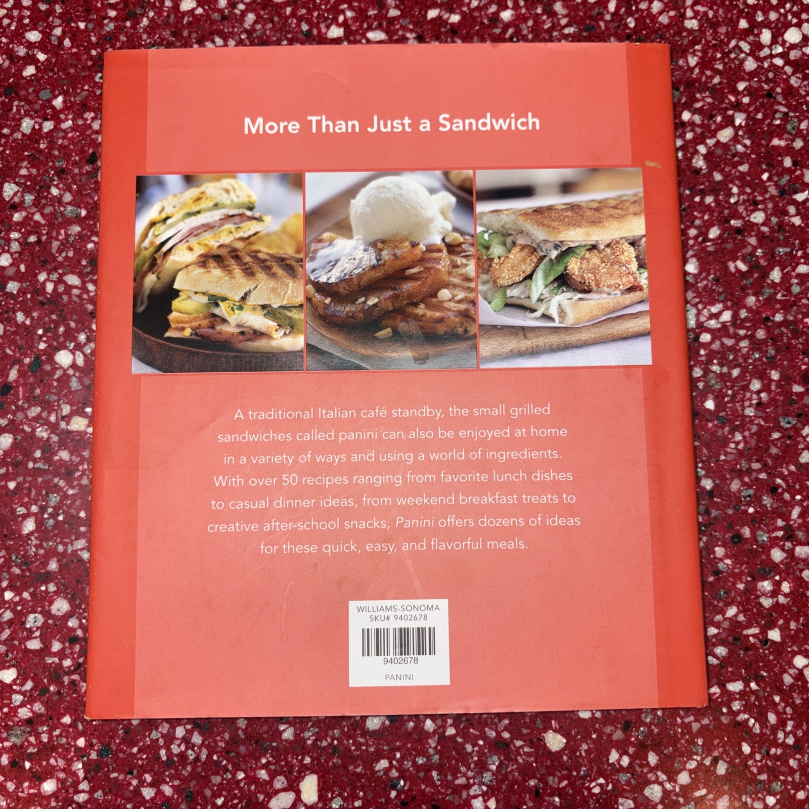 PANINI by MELANI BARNARD Cookbook HC w/Dust Jacket 98pg Williams-Sonoma LIKE NEW
