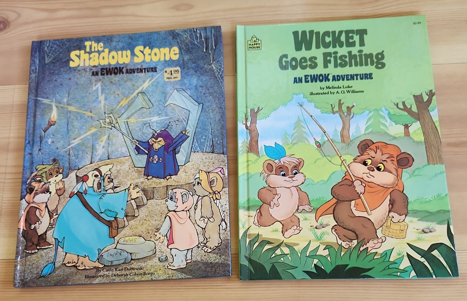 2 An Ewok adventure Hardcover Books The Shadow Stone, Wicket Goes Fishing