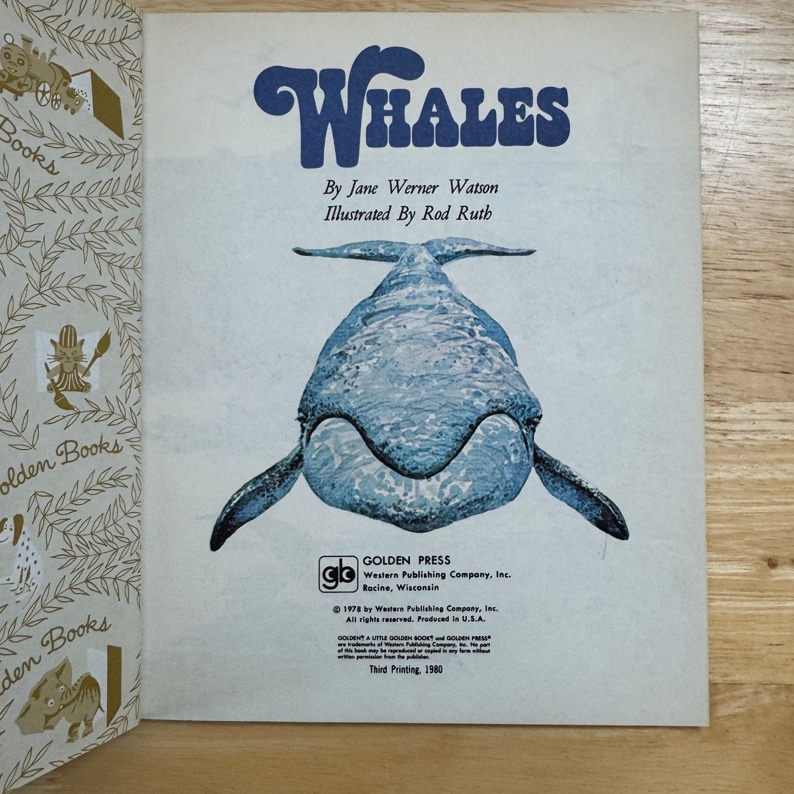 Little Golden Book Whales Jane Werner Watson Illustrated Rod Ruth 1978
