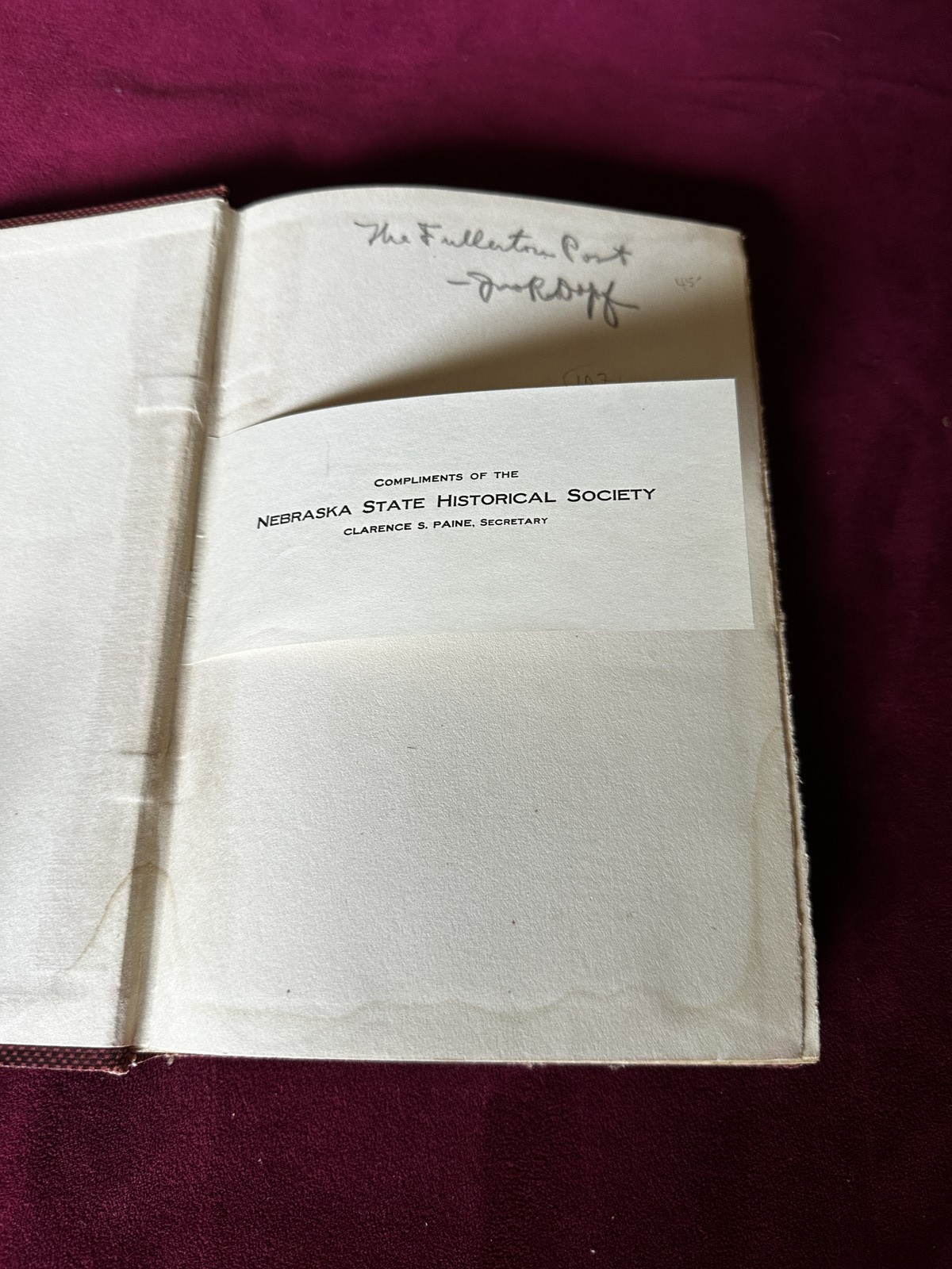 Nebraska State Historical Society Collections Vol XVI 1911 Albert Watkins