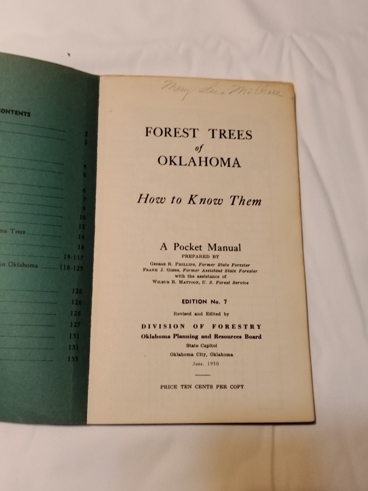 1950 Forest Trees of Oklahoma Guidebook Manual How To Know Them 135 Pages No. 7