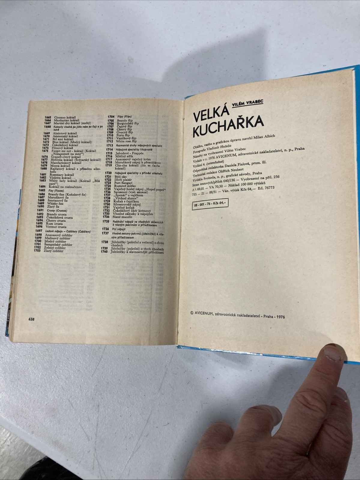 Velká kuchařka by Vilém Vrabec Hardcover The Big Cookbook – Czech – Illustrated