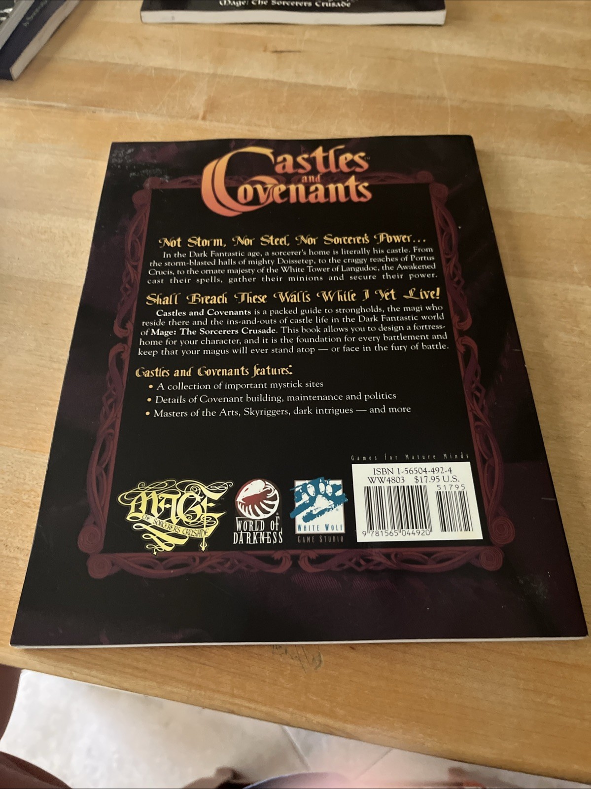 CASTLES AND COVENANTS MAGE: THE SORCERERS CRUSADE SETTING BOOK 1998 WW4803