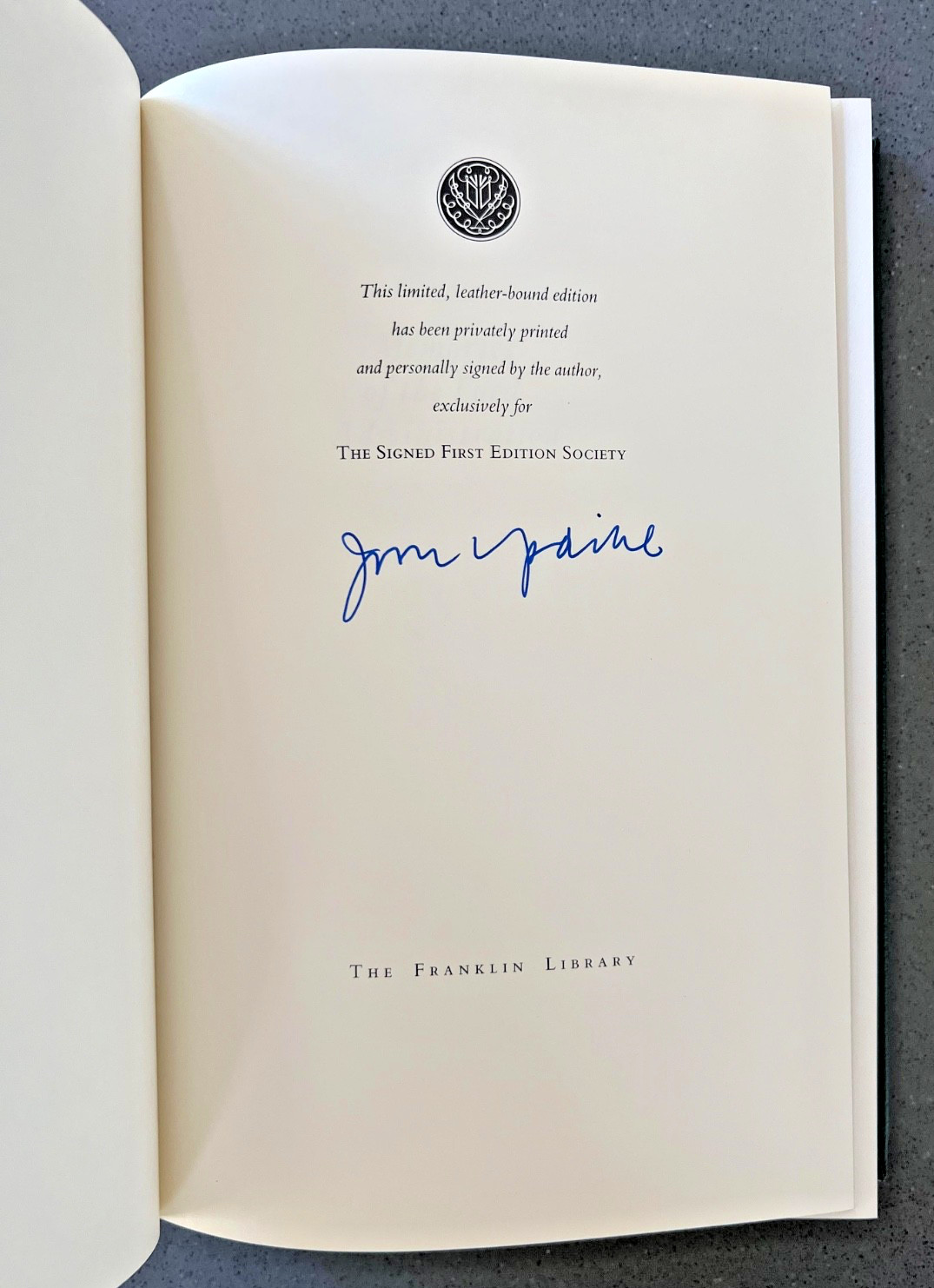 John UPDIKE – Memories of the Ford Administration Signed 1st ed Franklin Library