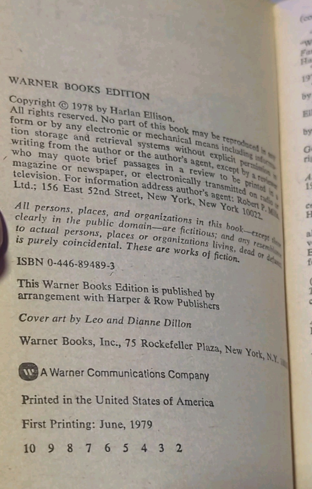 Strange Wine by Harlan Ellison. 1979 Warner 2nd print. Dark Fantasy collection.