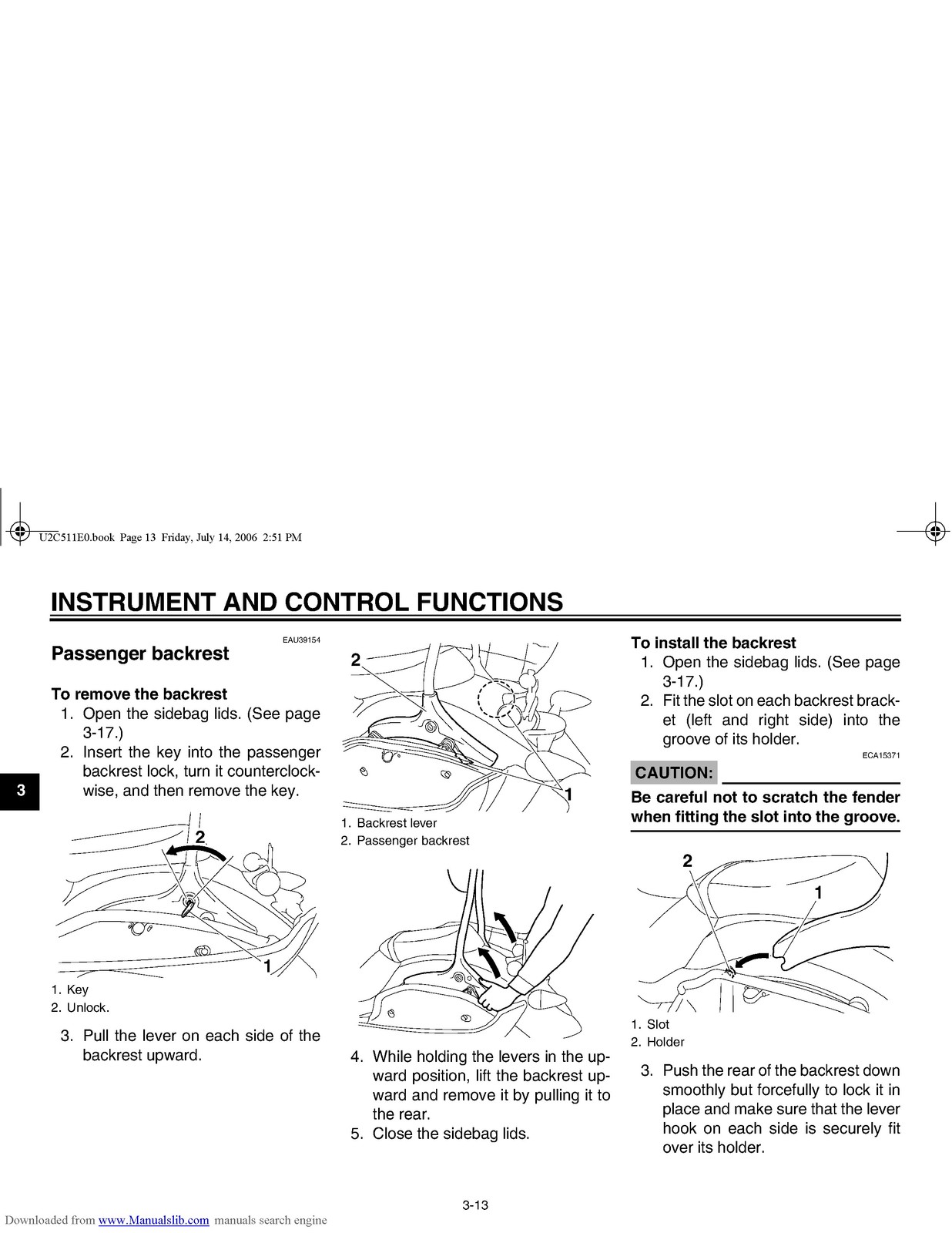 YAMAHA XV19CTSW XV19CTW XV19CTMW Stratoliner Owners Manual – WIRE BOUND – COVERS