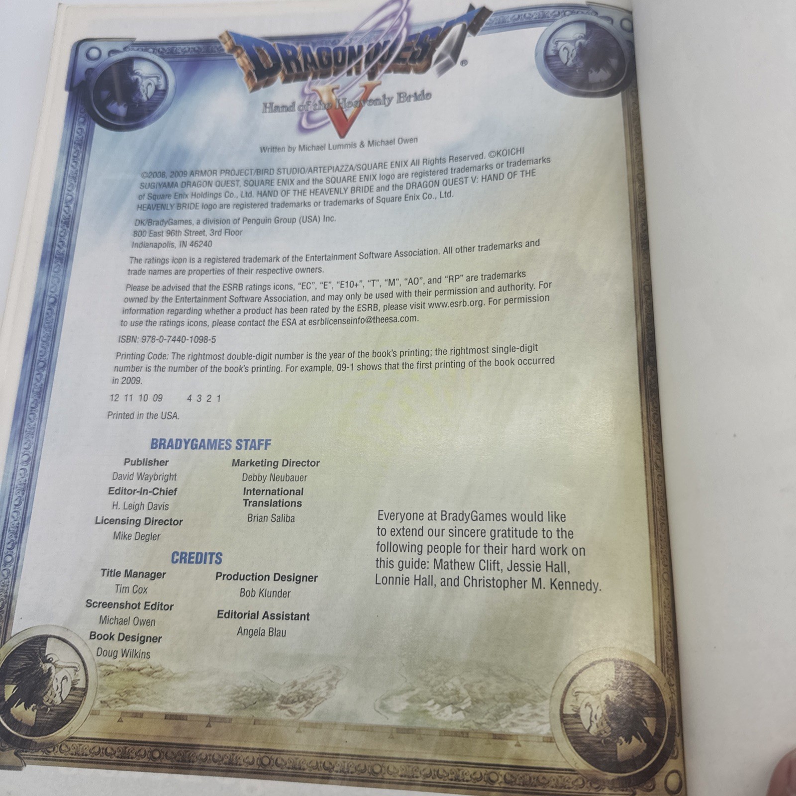 DRAGON QUEST V: Hand of the Heavenly Bride Bradygames Strategy Guide