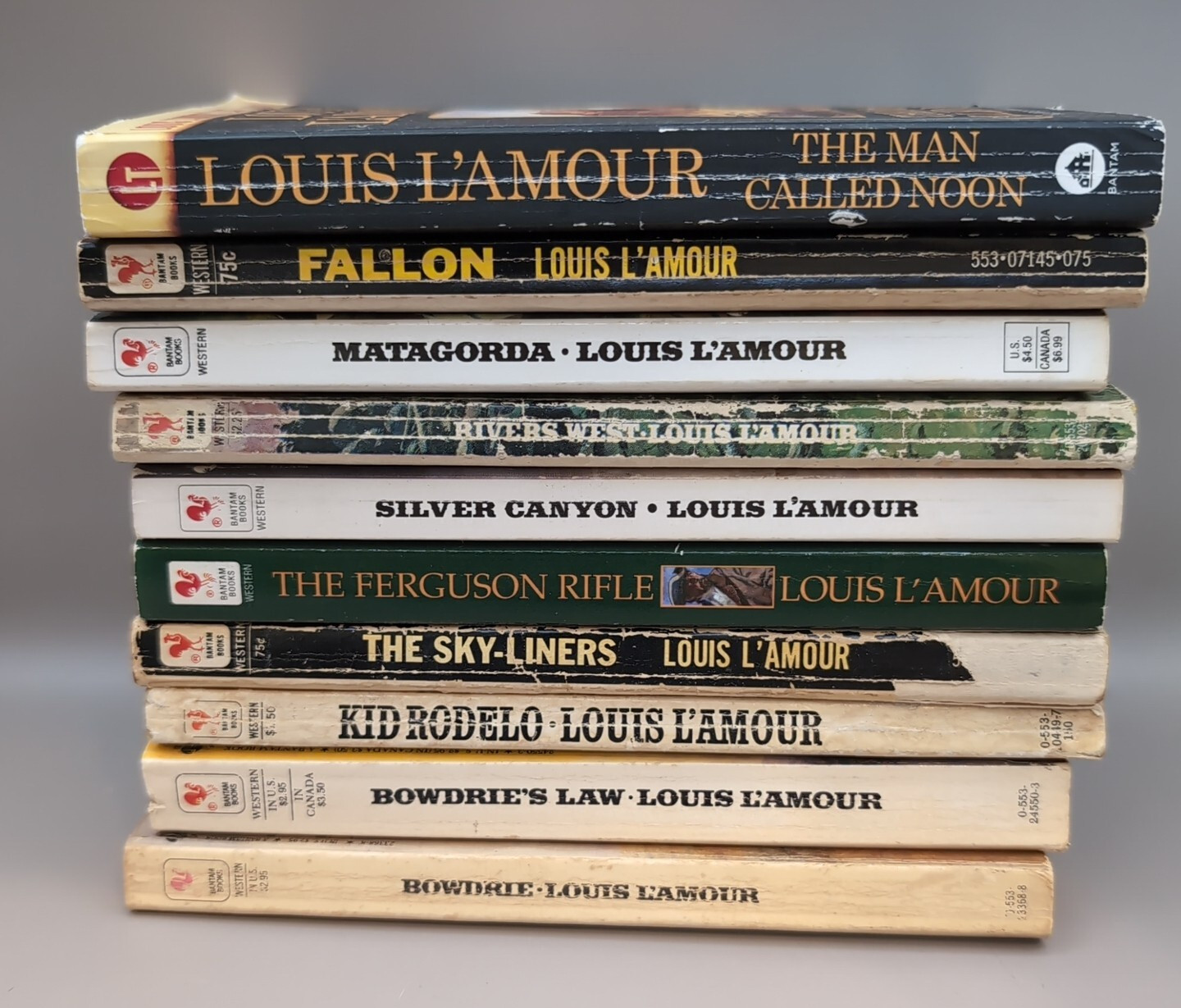 Louis Lamour Lot Of 10 Western Titles Various Age And Conditions See Photos