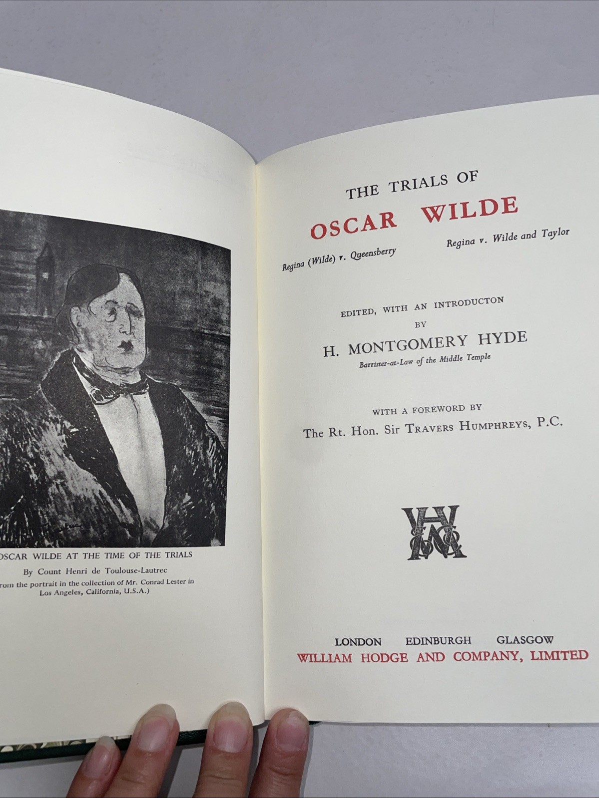 The Trials of Oscar Wilde by H. Montgomery Hyde Notable Trials Library 1989 Gold