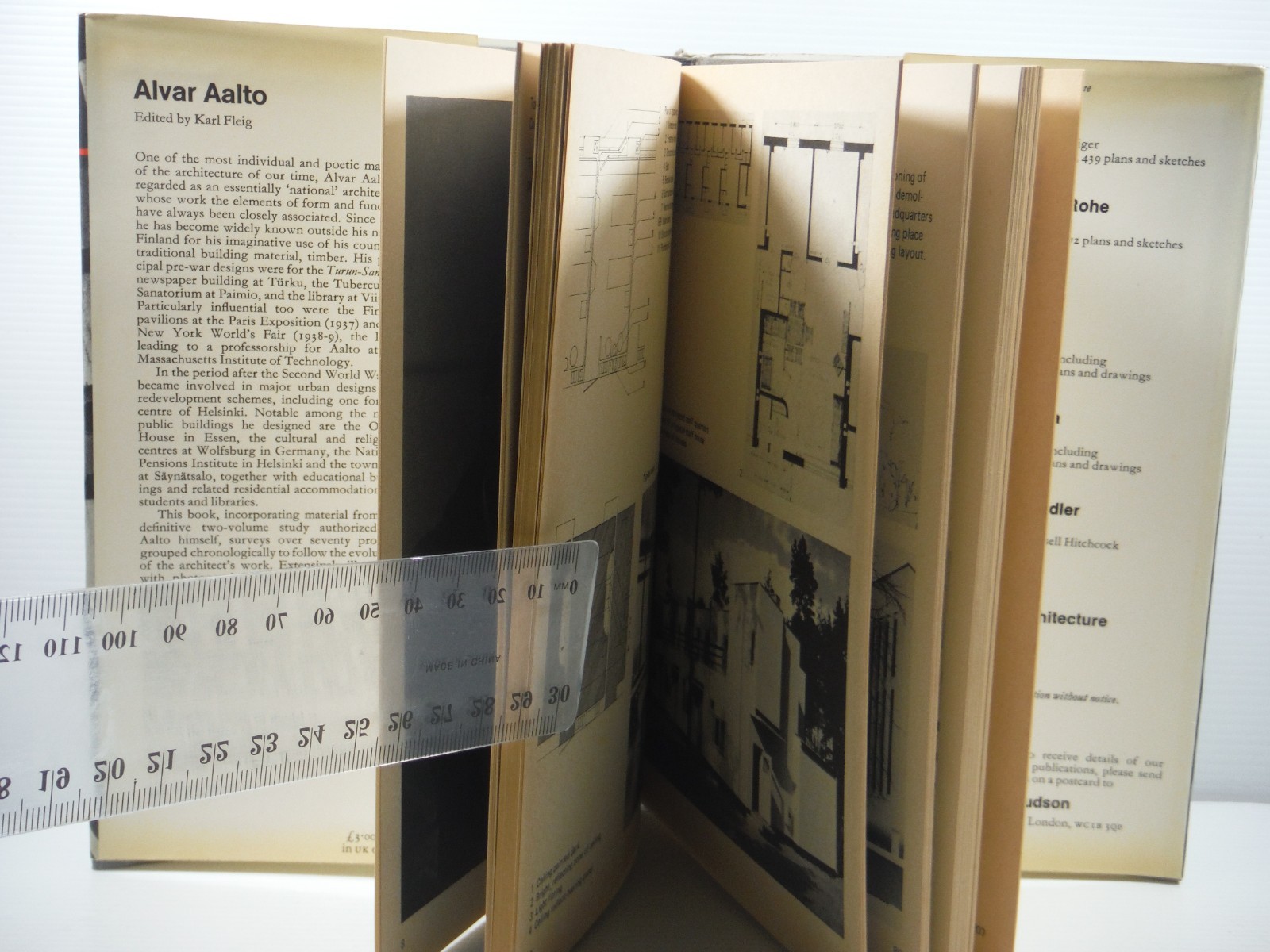 Alvar Aalto by Karl Fleig architecture 270 photographs 252 plans 1975 HC DJ book