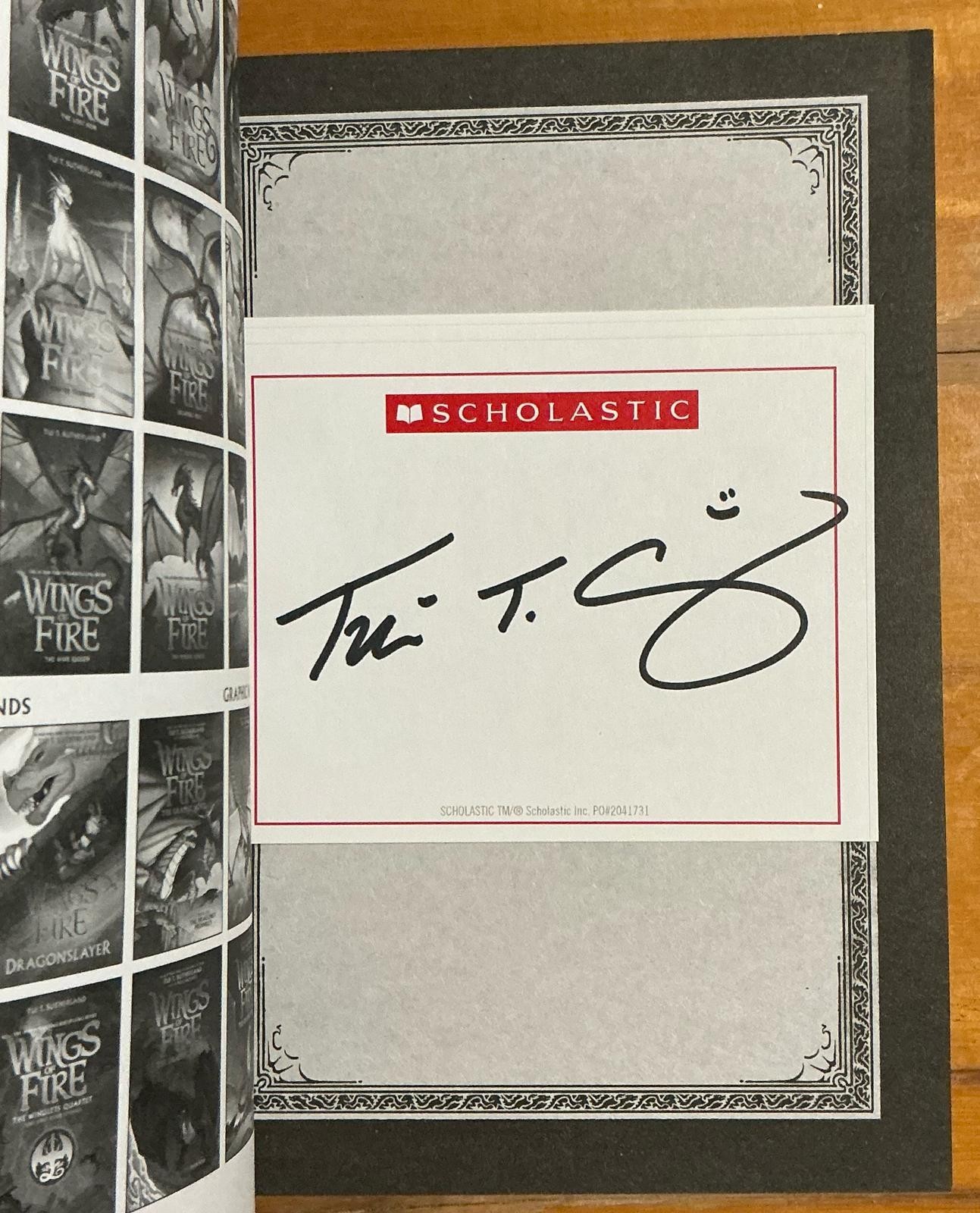 SIGNED Wings of Fire The Dragonet Prophecy Book 1 Paperback By Tui T. Sutherland