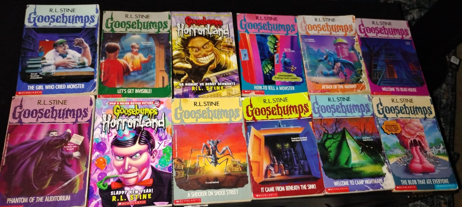 goosebumps books lot of 39, horrorland, slappyworld, original, reprints