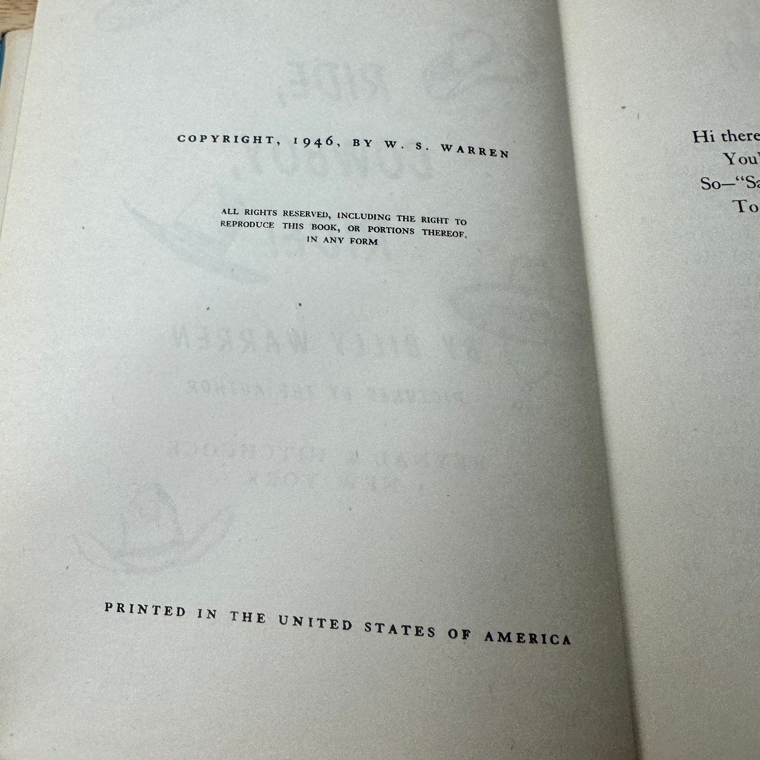 Ride, Cowboy, Ride! Billy Warren 1946 Signed Illustrated Children’s Book Reynal