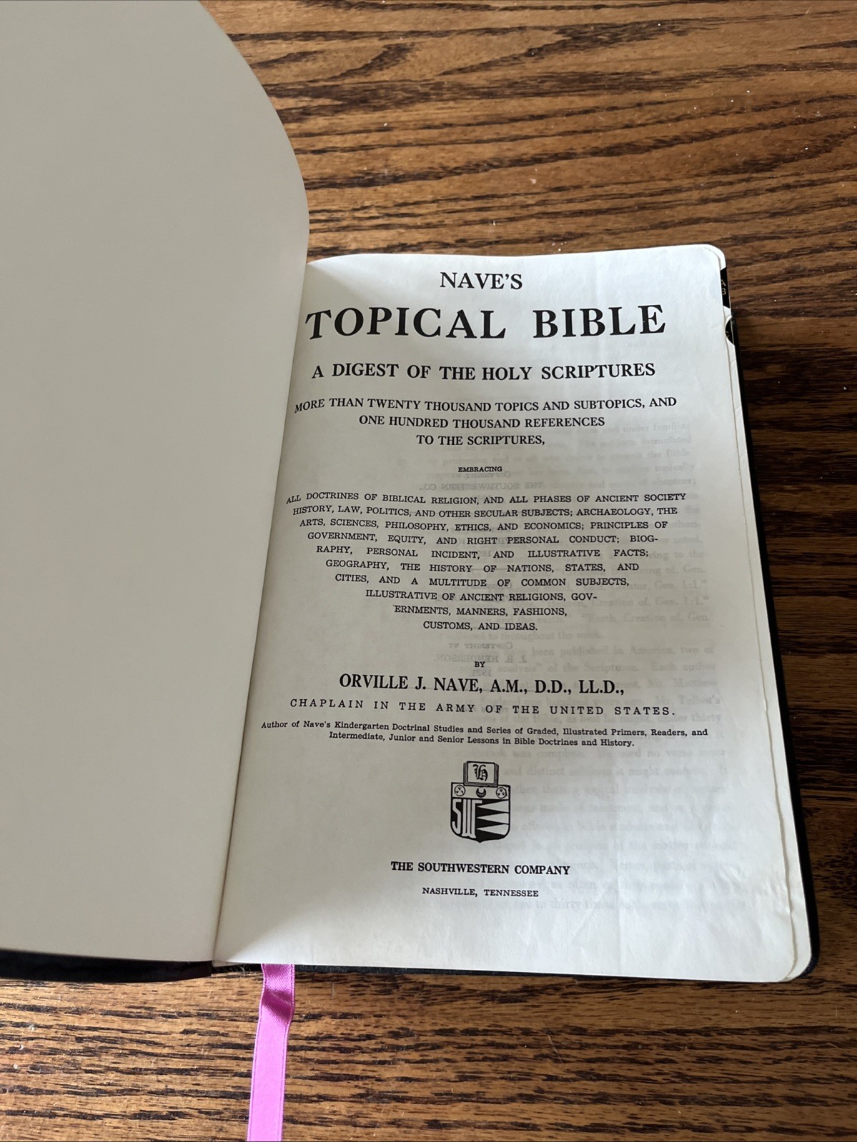 Nave’s Topical Bible Digest Black Leather Bound Thumb Indexed 1962 Southwestern