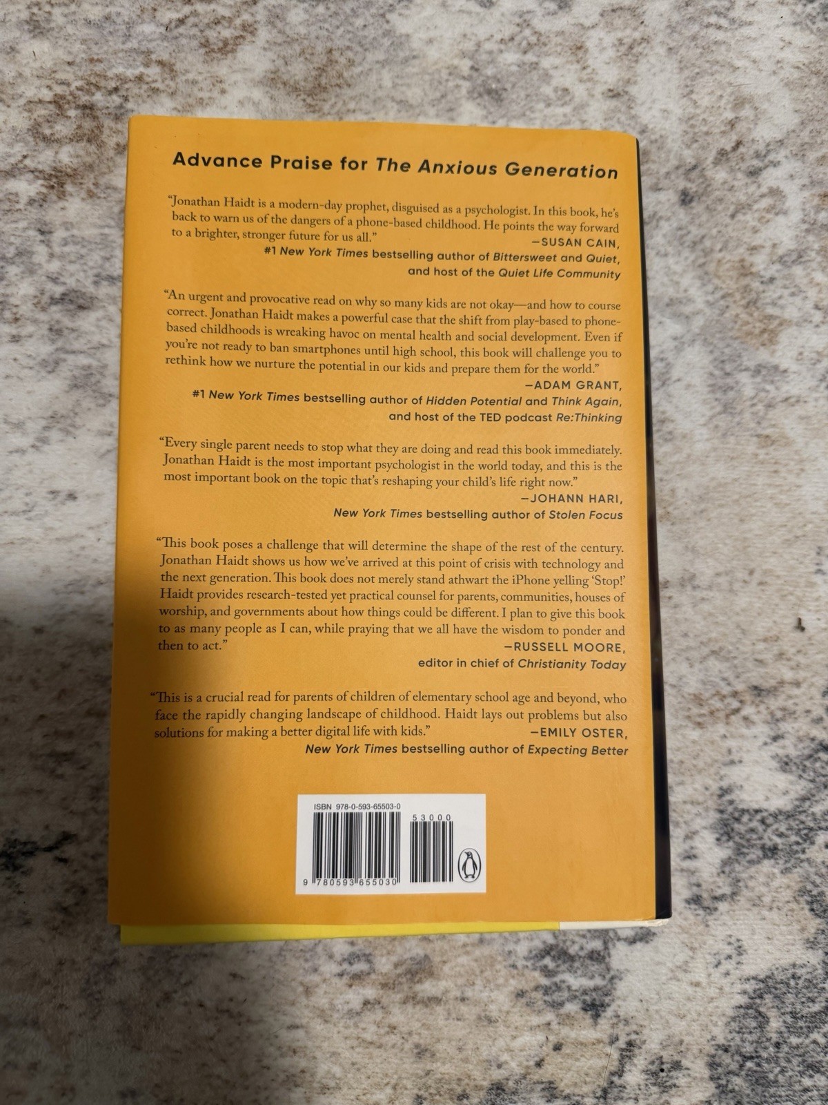 Jonathan Haidt The Anxious Generation Hardcover First Edition Mental Health