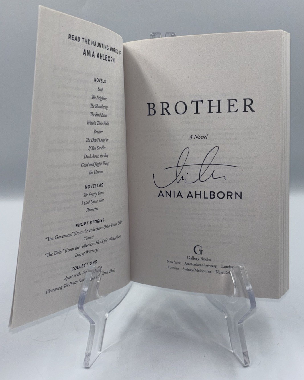 ANIA AHLBORN BROTHER SIGNED AUTOGRAPHED PAPERBACK BOOK HORROR