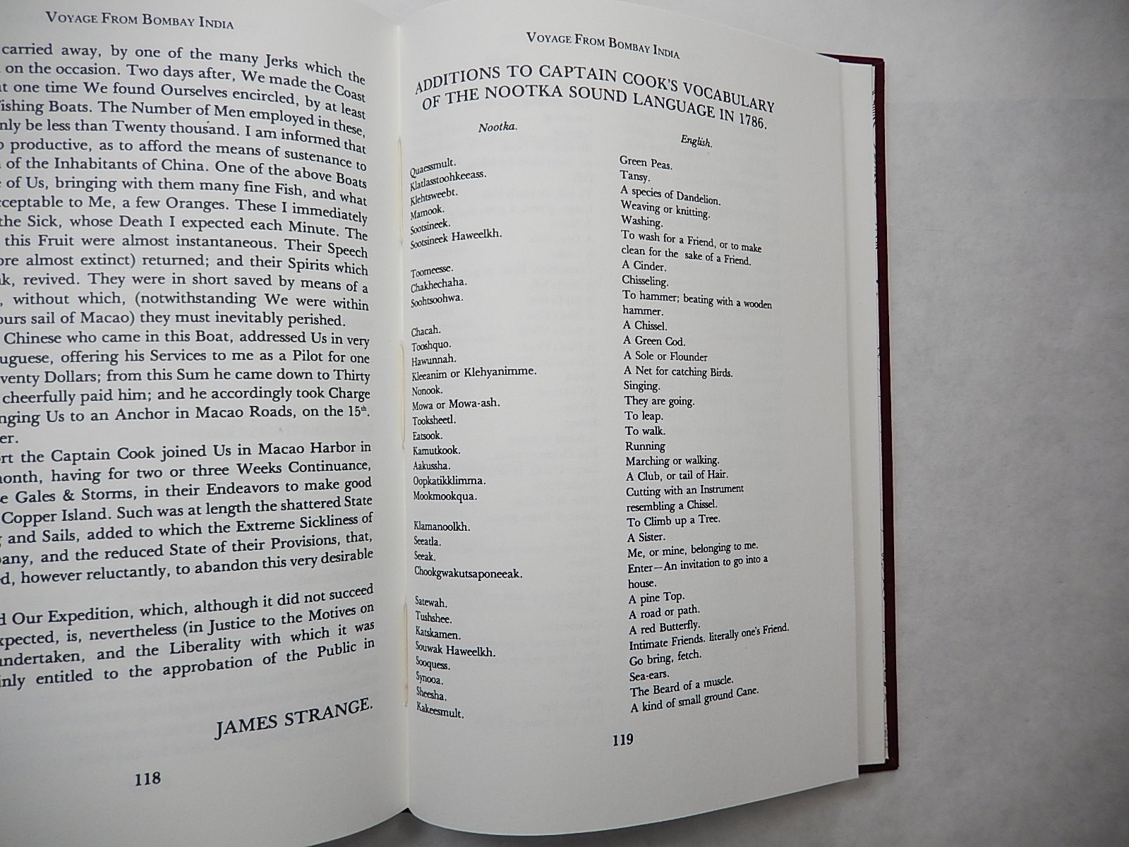James Strange’s Journal: Bombay to NW Coast of America 1785-1787, 1982, Hardcove