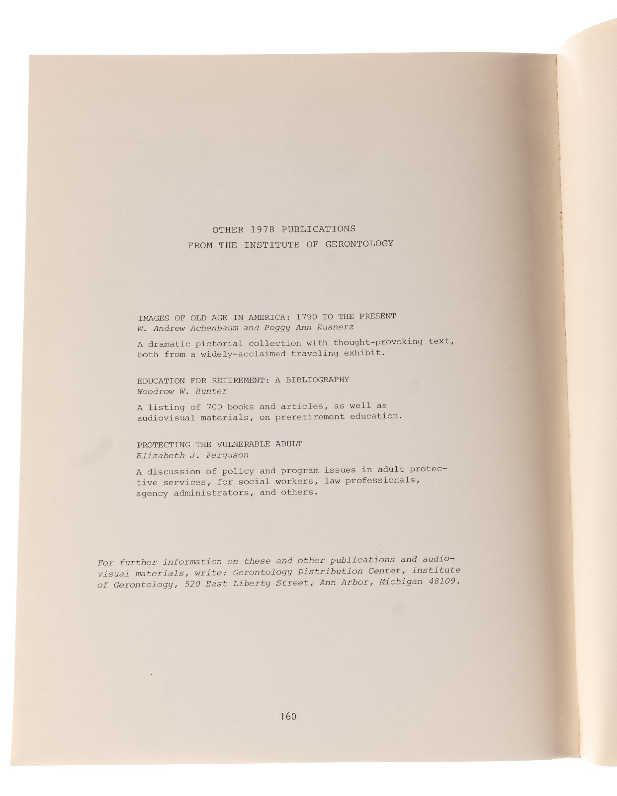 RARE Gerontology: A Core List of Significant Works 1978 Paperback Edwards Flynn