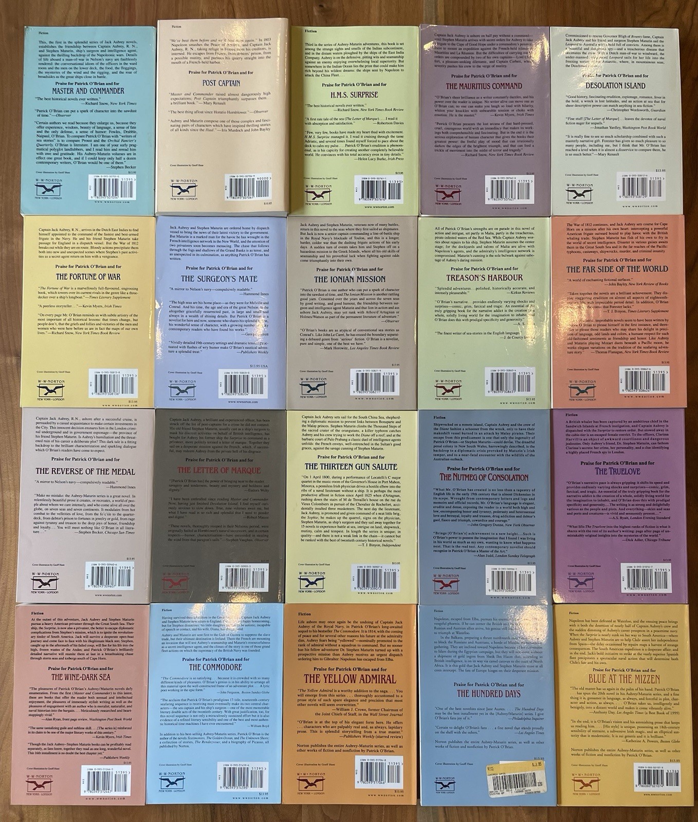 Patrick O’Brian AUBREY-MATURIN Complete Series Lot of 20 (#1-20) Set PB Books