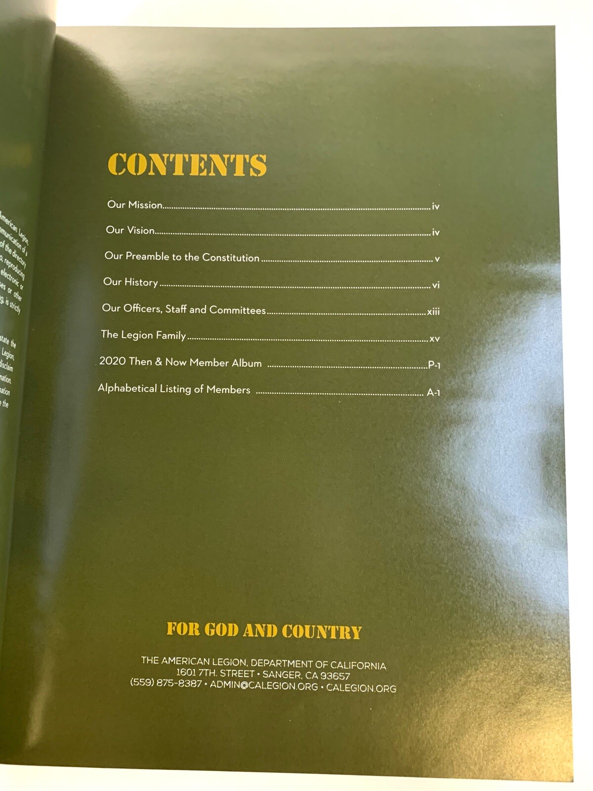 The American Legion Department Of California: 2020 Then & Now Member Publication